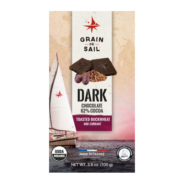 Dark 62% with toasted buckwheat & currant